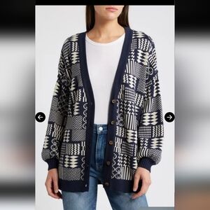 Cleobella Feliz Patchwork Jacquard Cardigan